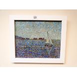 Contemporary pointillist depiction of a seascape by Paul Stephens,