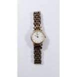Longines ladies steel and gold plated watch with date aperture on bi-colour strap