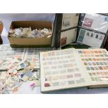 A large collection of English and foreign stamps contained within albums,