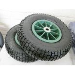 Two new trolley wheels with pneumatic tires