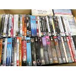 A very large box of DVD's including some on steam engines