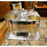 A French style plated four division wine cooler,