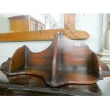 Small reproduction mahogany corner shelf unit