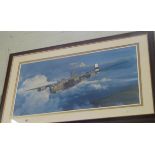 A limited edition print 'No Empty Bunks Tonight' depicting a Lancaster Bomber by William S Phillips,
