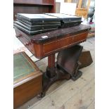 Victorian mahogany occasional table fitted drawer standing on pillar and platform base 2' wide