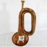 Boer interest - old copper and brass bugle engraved 'Captured in Boer Laarger, Rooival,