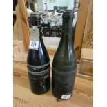 Two bottles from the Kyarra wreck off Swanage,