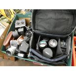 A large box of cameras,