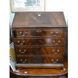 Reproduction Georgian style mahogany bureau with four drawers under 2'6 wide