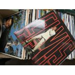 A large box of LP vinyl records including Elvis, Cliff Richards,