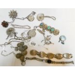 Large quantity of silver jewellery - ballet dancer brooch, filigree pieces,