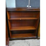 A reproduction mahogany open bookcase,
