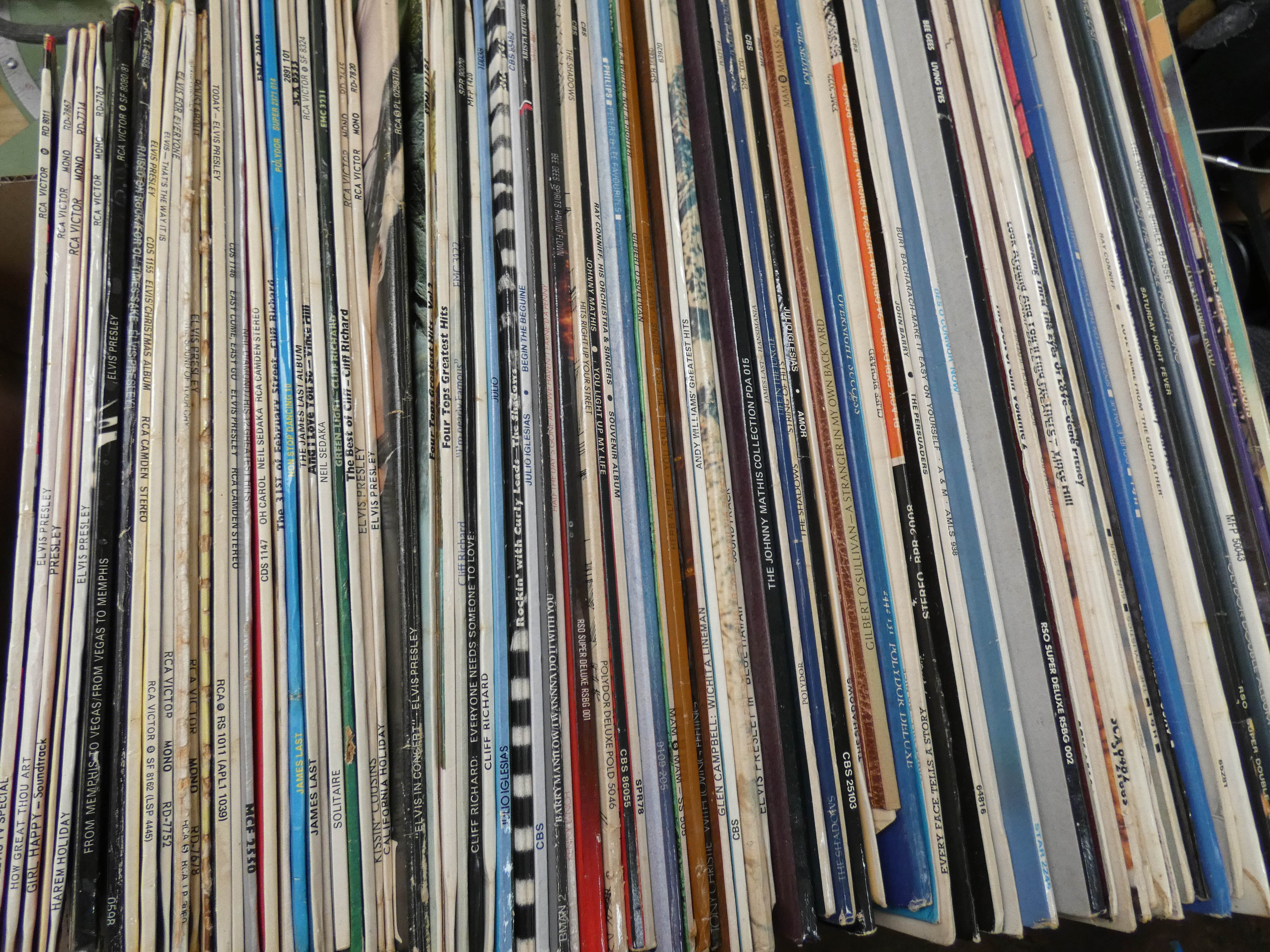 A large box of LP vinyl records including Elvis, Cliff Richards, - Image 3 of 3