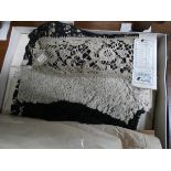 A quantity of old lace doilies etc