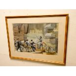 Juliet Pannett, watercolour of Sir Malcom Sargent conducting at the royal festival hall,