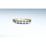 1920's five stone diamond half hoop ring,