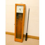 A Gent's of Leicester electric master clock in light oak and glazed case 4'3 high