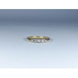 Victorian five stone diamond ring in carved setting unmarked tests as 18ct,