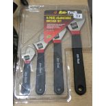 A four piece adjustable wrench set