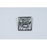 Volmer Bahner Danish silver brooch of square design decorated with a deer,