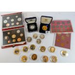 Presentation packs of coins, crowns etc,