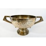 Hallmarked silver twin handled rose bowl,