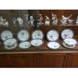 A Victorian part dessert service comprising three footed comports and ten plates (23cms diameter)
