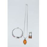 Silver and Baltic amber,