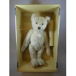 A Steiff white Teddy Bear 1921 replica with growler, box etc ,