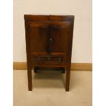 A Georgian mahogany shut down top wash stand with cupboard and drawer under,