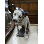 An HMV advertising dog ornament