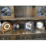 Two Westminster chiming mantel clocks and two striking mantel clocks