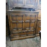 Ercol Golden Dawn, two door television cabinet with drawer under,