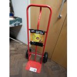 A new 600lb work load industrial sack truck with pneumatic tires