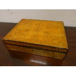A Victorian decorative satin wood and Pembroke decorated box 10" x 8"