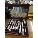 A canteen of plated cutlery