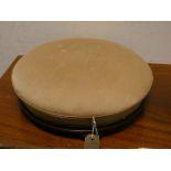 Circular Victorian mahogany upholstered footstool