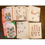 A collection of mostly British Commonwealth stamps contained within three albums together with two