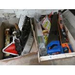 Two large boxes of hand tools etc