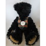Steiff Teddy Bear black 1912 replica 70cms tall with box (has growler)
