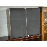 A pair of large Sony, teak framed,