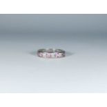 18ct white gold pink sapphire and diamond half hoop eternity ring,