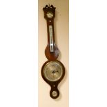 A Victorian banjo wall barometer in mahogany case by J Barber Chichester