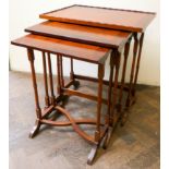 Good quality best of three inlaid mahogany tables of graduated size