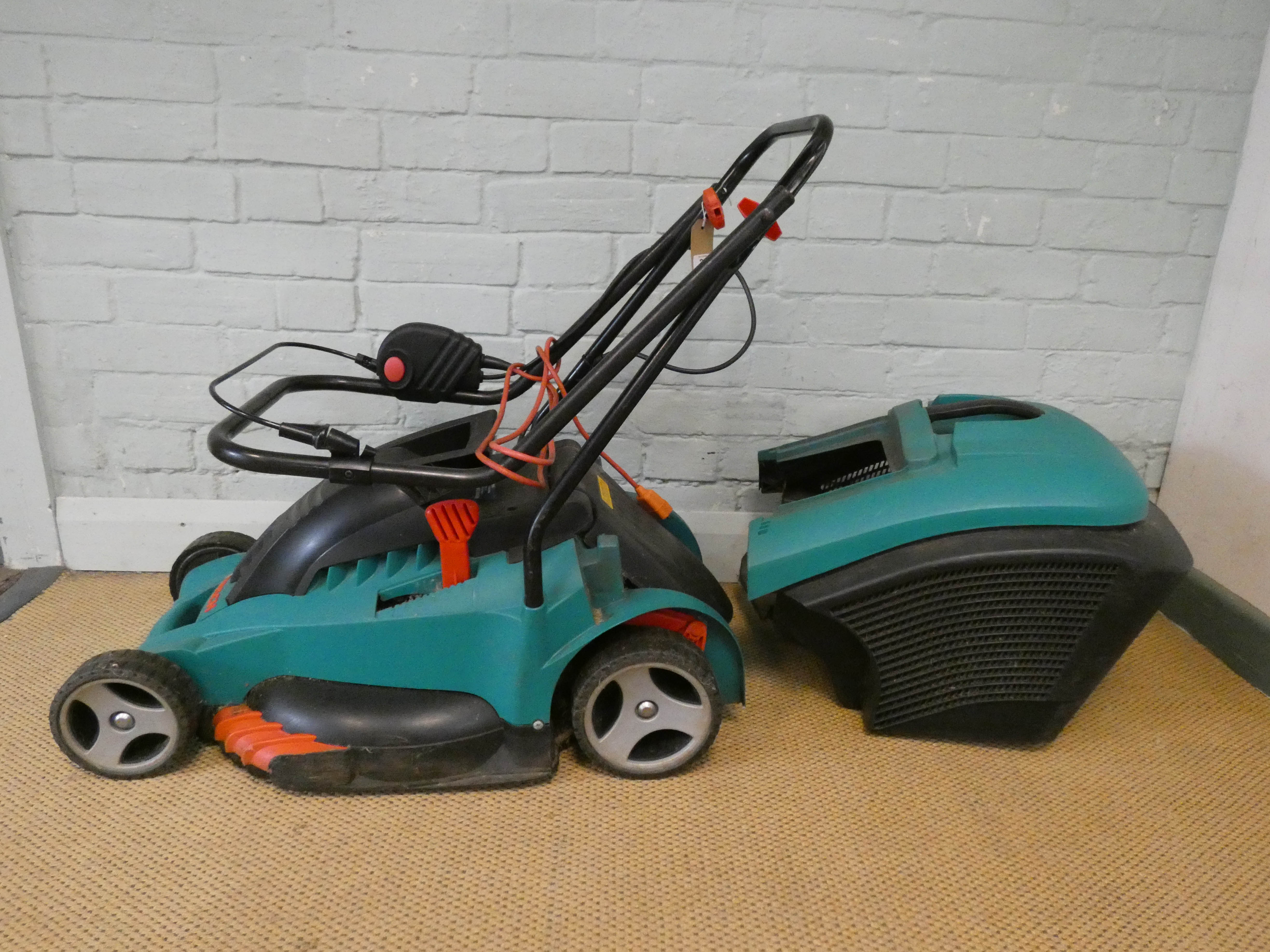 A Bosch electric lawnmower