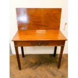 late 19th century mahogany fold over tea table,