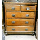 A late Victorian mahogany chest of three long and two short drawers,