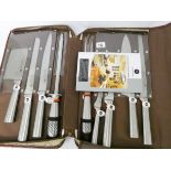 9 piece stainless steel knife set in carry case