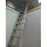 A 15 rung double extending aluminium ladder