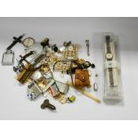 Various cigarette lighters, watches,